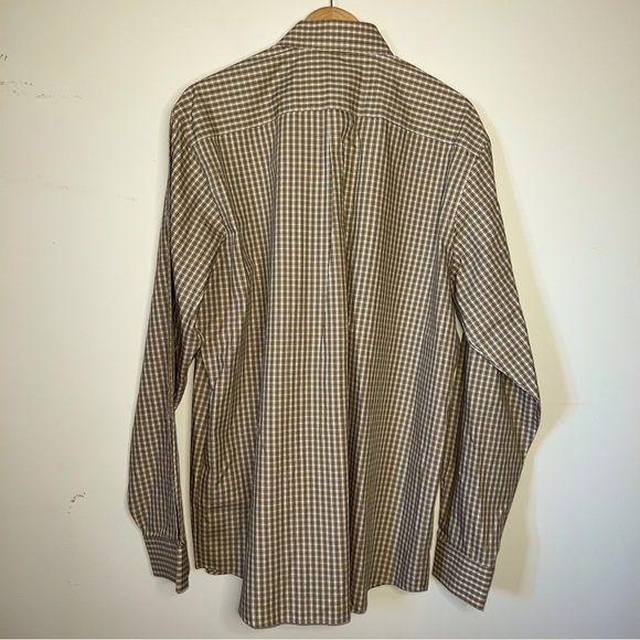 Eddie Bauer Men’s Yellow and White Plaid Button Down Long Sleeved Shirt Size XLT - Picture 3 of 5